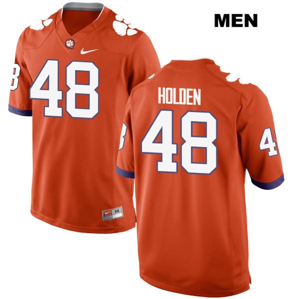 Men's Clemson Tigers #48 Landon Holden Stitched Orange Authentic Nike NCAA College Football Jersey XQJ4646WY